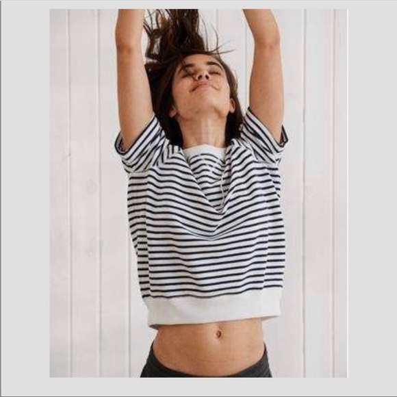 aerie Tops - Aerie striped short sleeve sweatshirt top 7921